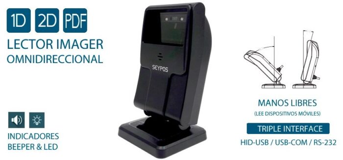 LECTOR IMAGER SEYPOS OMNI-CODE 2D USB NEGRO